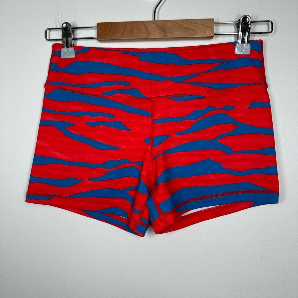 IAB Red and Blue Zebra Booty Shorts Size‎ 4 / XS